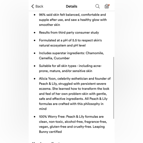 π Travel Size Peach & Lily Power Calm Hydrating Gel Cleanser 1.01 fl oz 30ml π - Picture 7 of 10